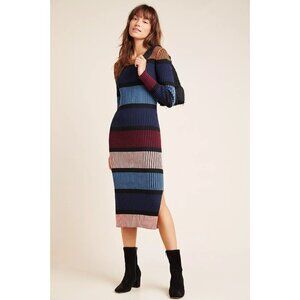 Lorna Midi Sweater Dress Horizontal Striped S